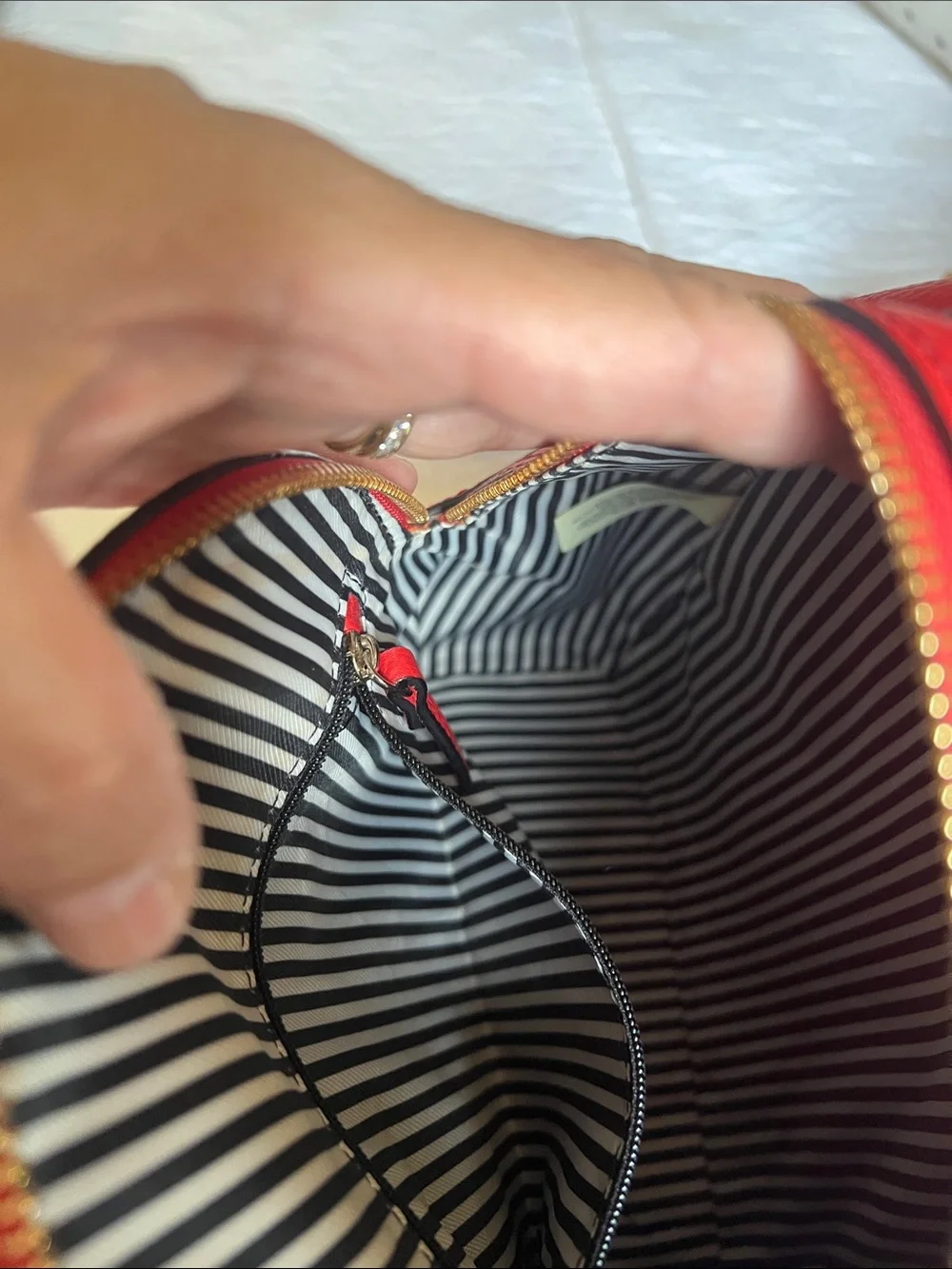 kate spade red pebbled leather mini backpack with gold hardware